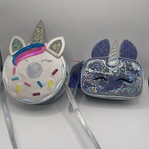 NWT Unicorn Donut iridescent crossbody purse, and sparkle crossbody cat & jack